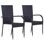 Ensemble de 2 chaises de salle à manger vidaXL en PE noir et acier thermolaqué