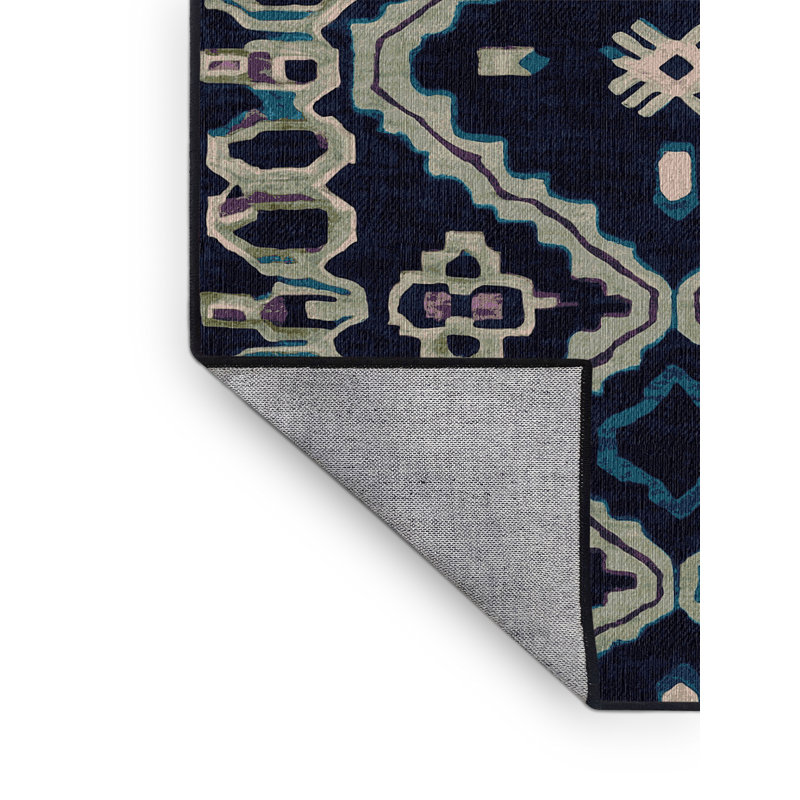 Machine Washable Gray Area Rug, Rectangle 6' x 9'