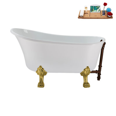 51.2'' x 25.6'' Freestanding Soaking Acrylic Bathtub