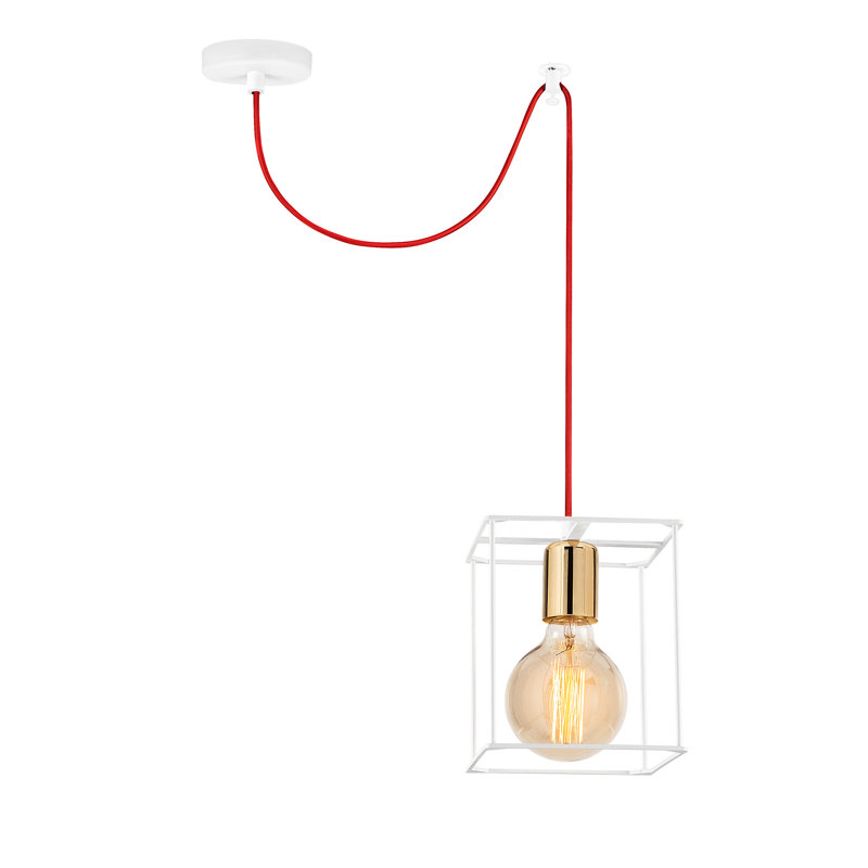 1 - Light Red/White Single Pendant