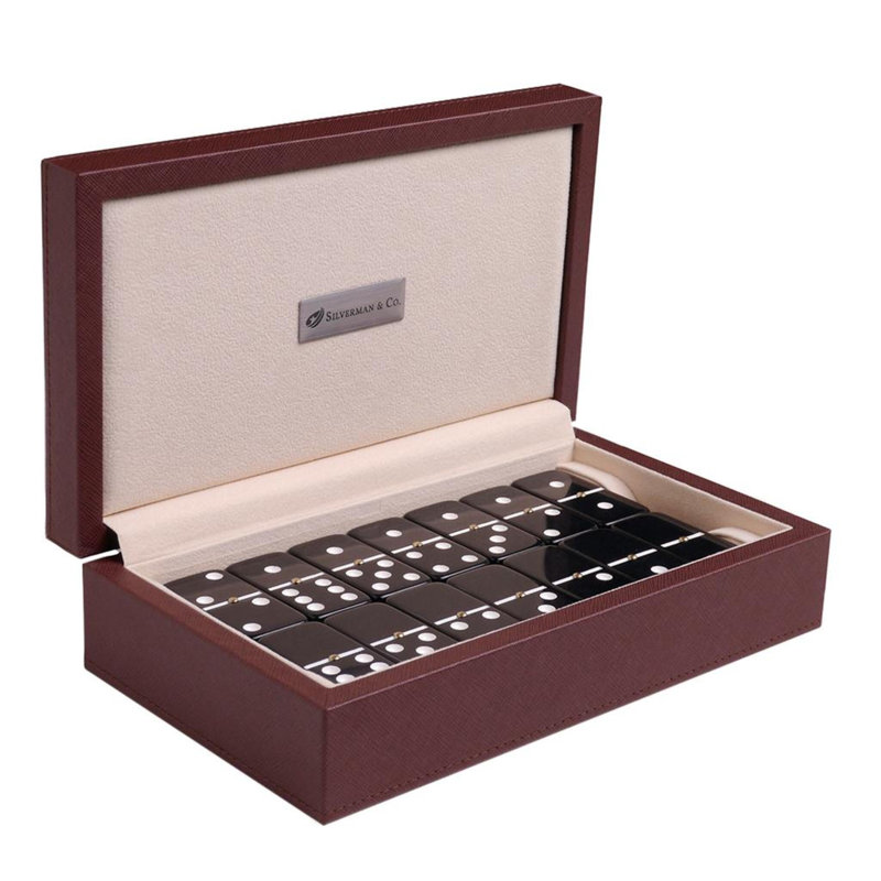 Ensemble Domino, H 2,75 po x l 5,5 po x L 9,5 po, Brun / noir