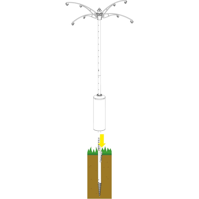 Brome Raccoon Buster Guardian Pole for Bird Feeders, 8ft, Black