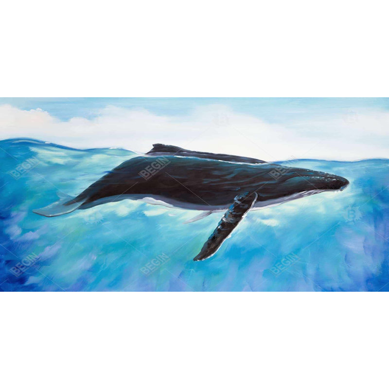 Blue whale - 15.75"x31.50" Desk mat