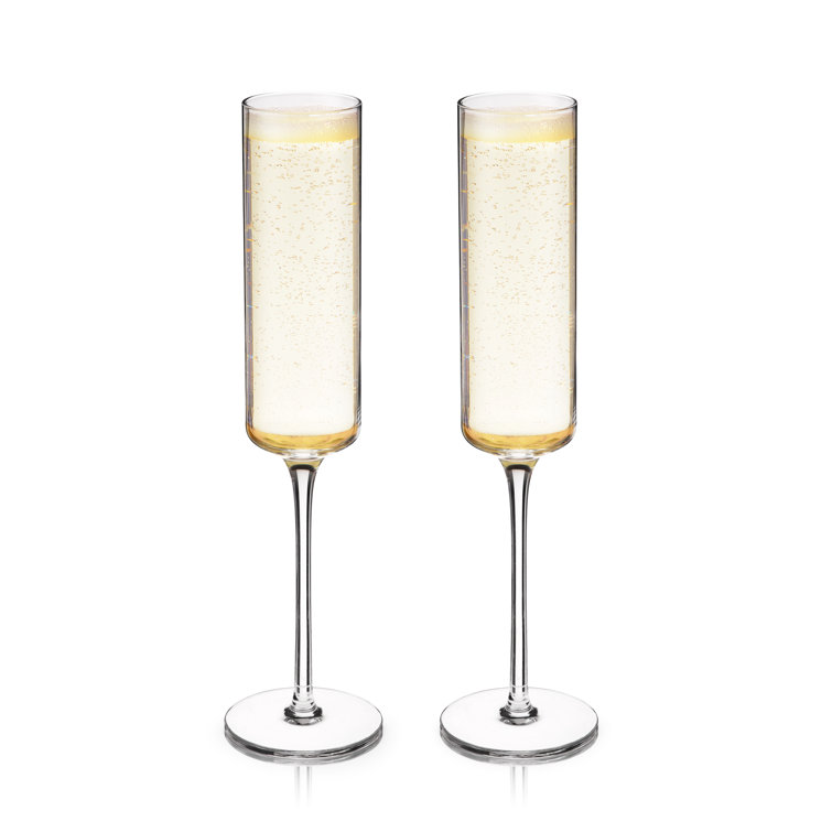 Laurel Crystal Champagne Flutes Set of 2