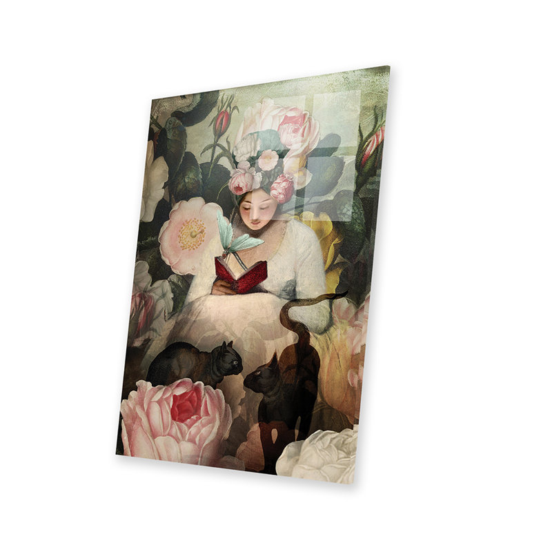La lecture imprimée sur verre acrylique, H 24 po x l 16 po x P 0,25 po