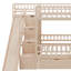 Lit superposé avec escalier de rangement, glissade et 2 tiroirs, lit superposé en bois avec garde-corps, aucun sommier nécessaire-853516720