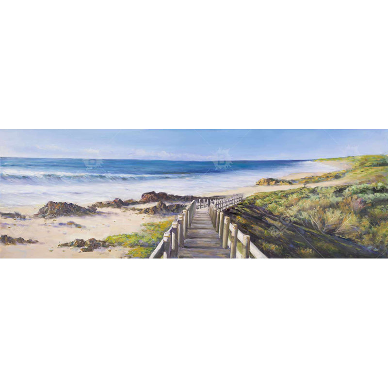 «Walk to the Seaside» sur toile | Décoration murale chambre côtière