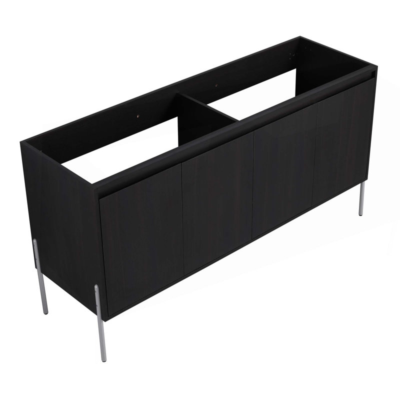 Armoire de rangement autoportante avec portes à fermeture douce