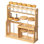 Support à épices en bambou à 3 niveaux avec 6 bouteilles à shaker à épices, 4 pots hermétiques et 2 bouteilles de sauce de soja ou d'huile d'olive, parfait pour l'organisation de la cuisine, la présentation de la salle à manger et le rangement du