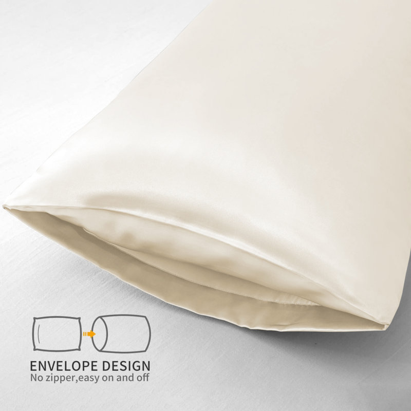 Andrius Satin Envelope Pillowcase, Ivory