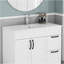 Lavabo de salle de bain en céramique blanche de 39,4 po, pour meuble-lavabo de 36 po, trou de robinet pré-percé, design minimaliste moderne, durable et facile à nettoyer