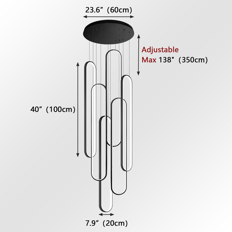 Laspisa 6 - Light LED Linear Chandelier, Black