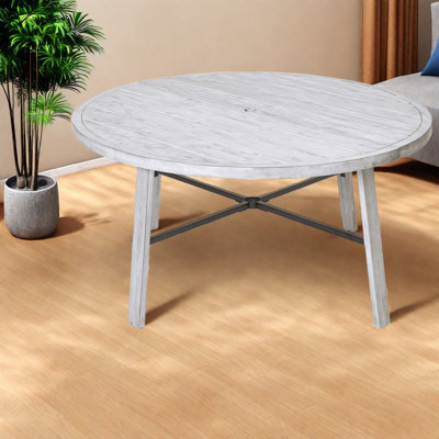 Spacieuse table de salle à manger gris antique, en bois de métal de qualité supérieure, idéale pour le patio et le jardin