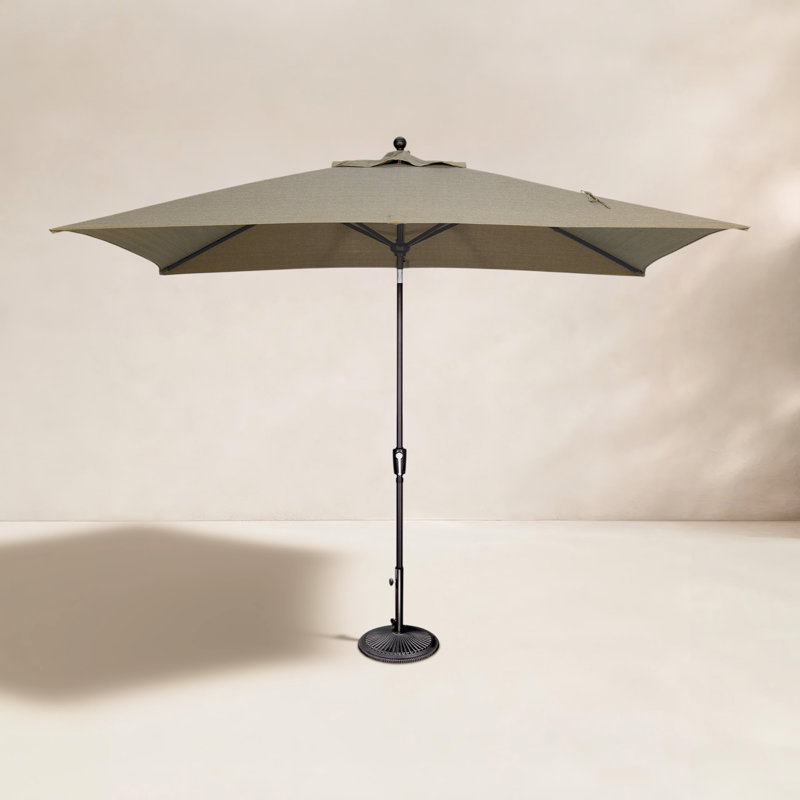 Parasol de marché rectangulaire 10 pi x 6,5 pi Launceston, Solefin taupe, Noir