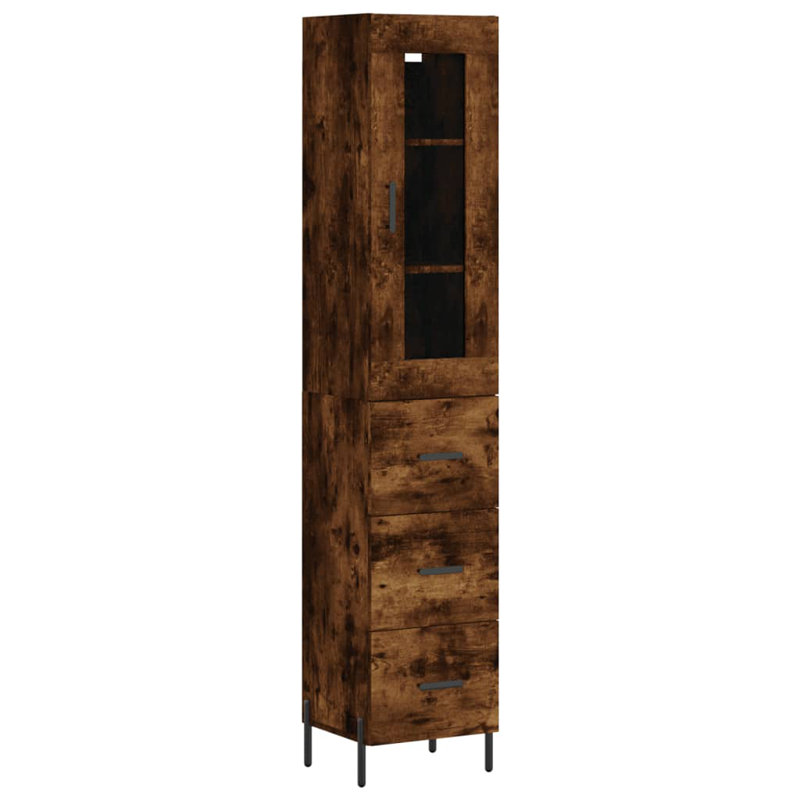 Miljenko Display Cabinet, Smoked Oak