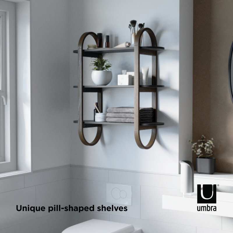 Bellwood Black Walnut 3-Tier Floating Wall Shelf