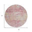 Tapis rond lavable intérieur / extérieur rose et ivoire 8 pi
