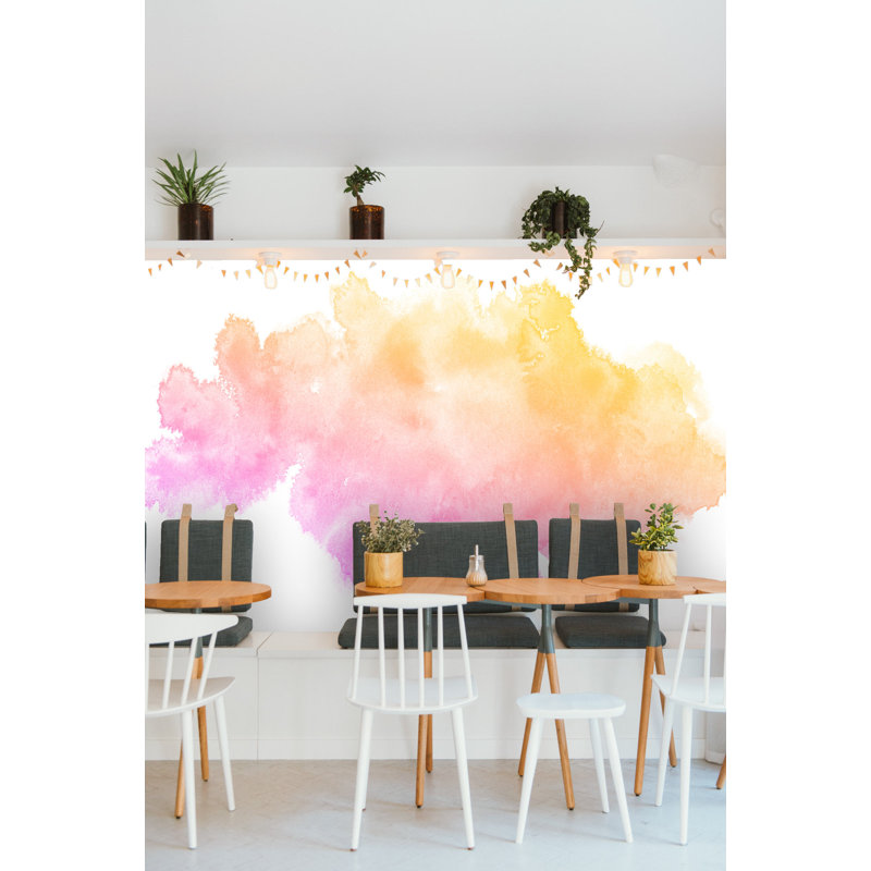 Adhésif mural amovible aquarelle abstraite, L 3,92 po x l 75 po