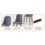 Table de salle à manger 55 po avec 4 chaises en tissu de coton gris foncé, style uni, sièges rectangulaires respirants et confortables, pieds antidérapants, ergonomique