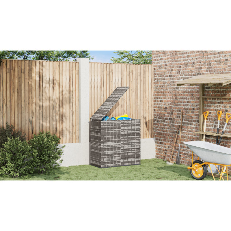 Gallon Water Resistant Poly Rattan Deck Box, Brown, 40.7" H x 39.4" W x 19.3" D