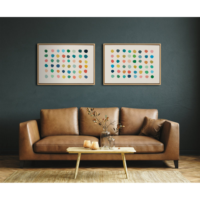 «Meditation 1 and 2» par Kelly Knaga, ensemble d'art mural sur toile encadrée, H 23 po x l 33 po, Naturel