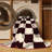Machine Washable Checkered Red Area Rug-837830828