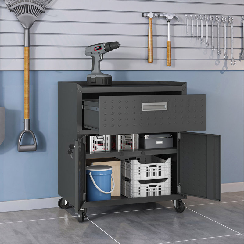 Armoire de garage roulante gris anthracite, Charcoal Grey