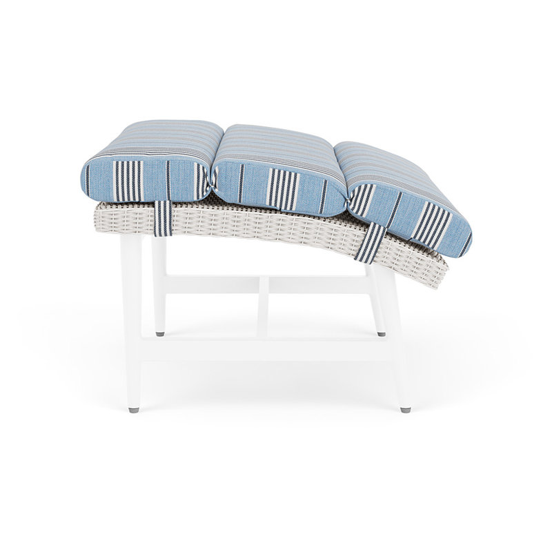 Cascade Outdoor Ottoman, Hansen Sky, White