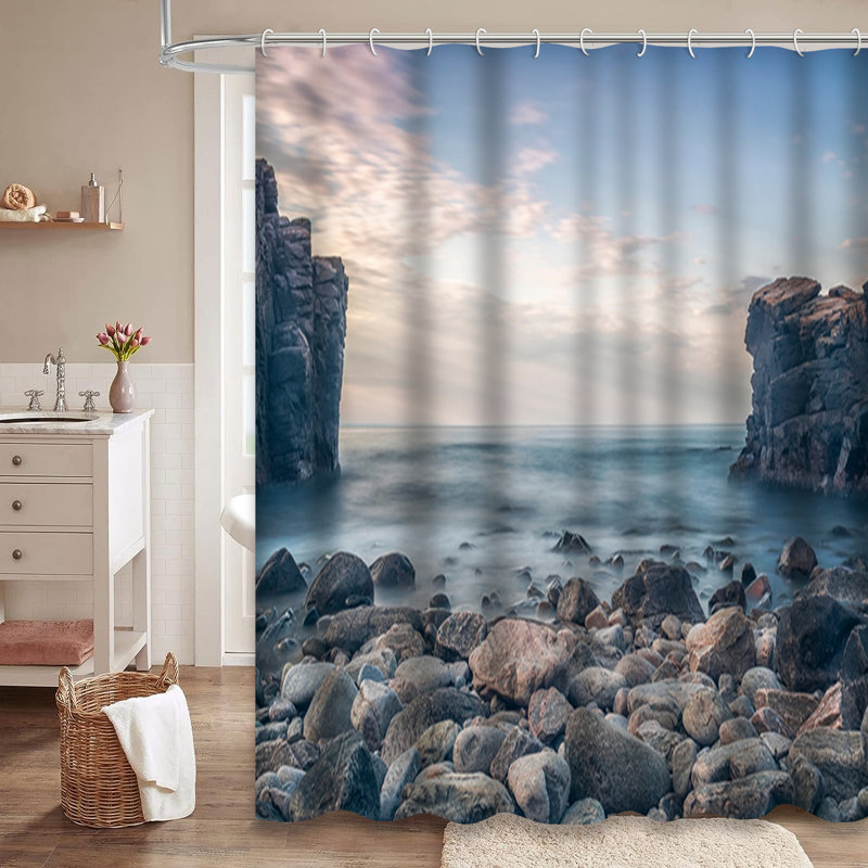 Rideau de douche avec 12 crochets Suède, L 72 po x l 84 po