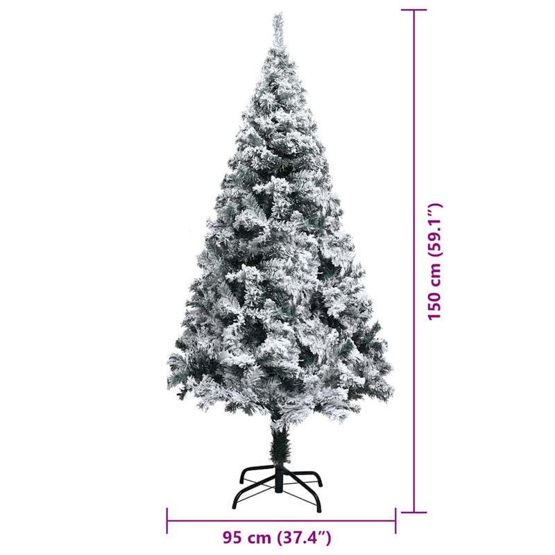  Artificial Christmas Tree with 150 LEDs with Stand Green 150 cm, Red/Green/Gold