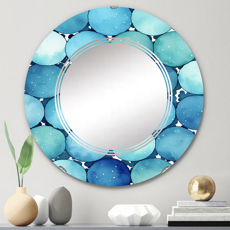 Leucas - Miroir mural moderne rond, 24 po x 24 po