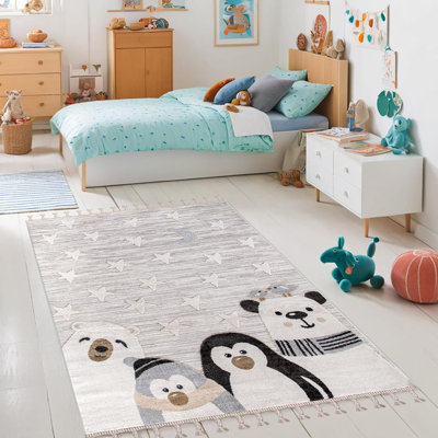 Soft Playful Area Rugs for Kids Playroom Children Bedroom Carpet Cute Cartoon Design Kids Rug KD002