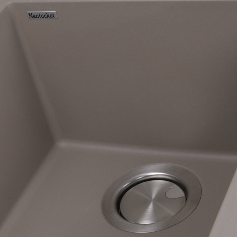 Plymouth 17'' L Single Bowl Granite Kitchen Sink, Truffle