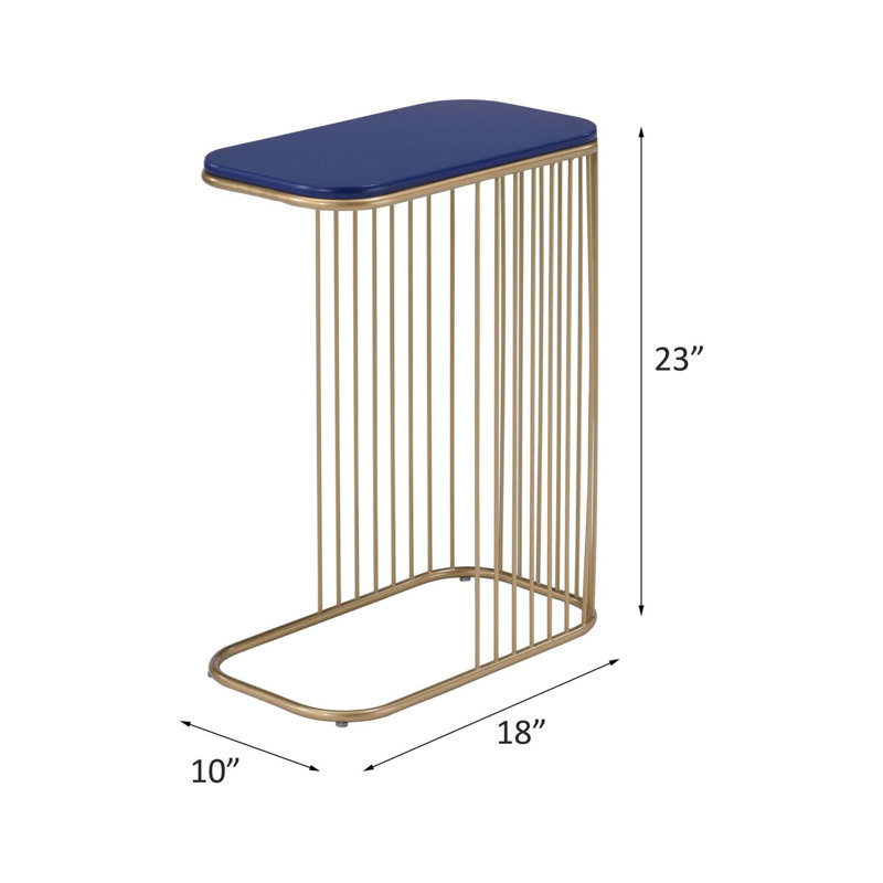 Aviena Blue and Gold Finish Display & Utility functioned Accent Table