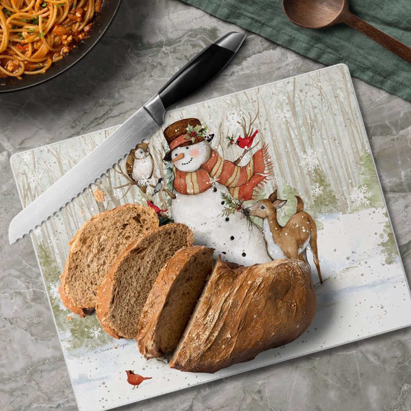CounterArt Winter Forest Tempered Glass Cutting Board 10" x 8"