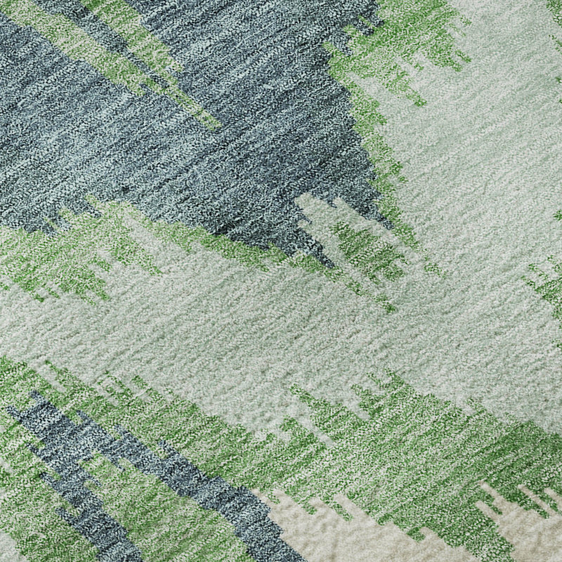 Tapis vert Prisco lavable à la machine de qualité supérieure, Rectangle 10 pi x 14 pi