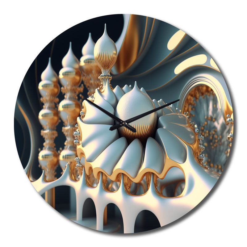 Horloge murale Fractal Futuristic Architecture I, Très grand