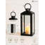 Lanterne en métal Sermont Spaces Living Fairmont, lanterne à bougie noire avec panneaux de verre, porte-bougie pilier pour décor intérieur et extérieur couvert, porche, mariage et foyer, carré 7,75 po x 22,5 po de hauteur-137252275-137252276