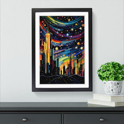 Shooting Star Orphism - Single Picture Frame Print on Wood