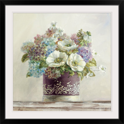 " Anemones In Aubergine Hatbox "