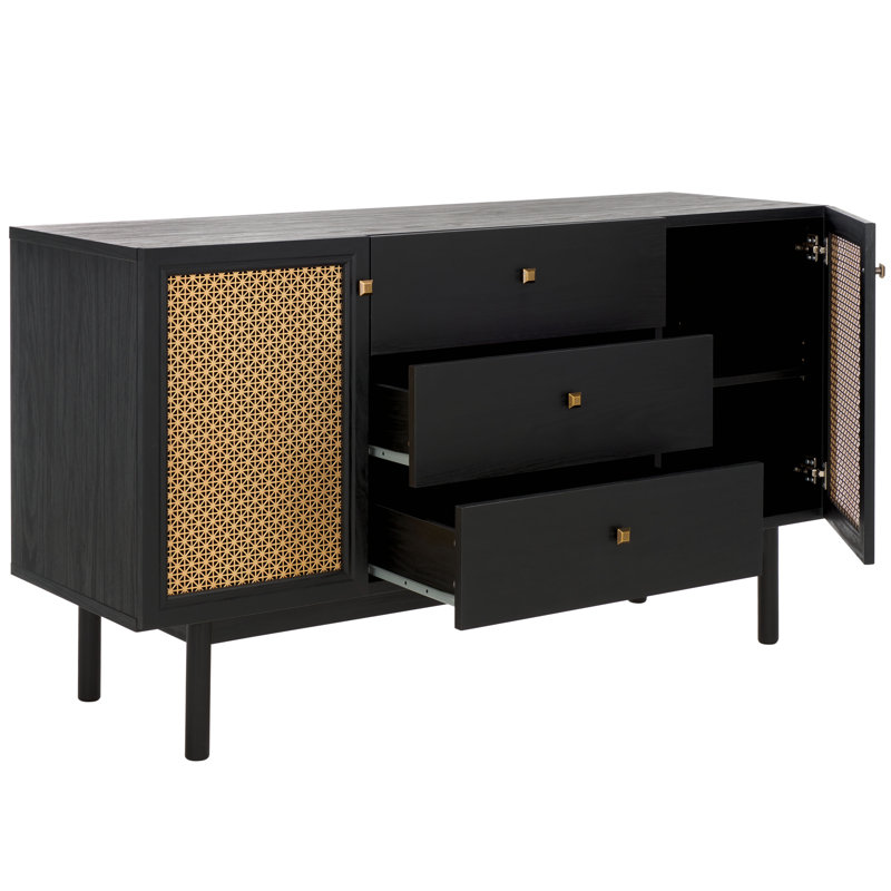 Ameiah Storage TV Stand, Black