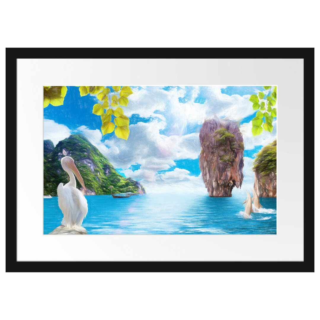 Gerahmtes Poster Traumhafte Urlaubslandschaft