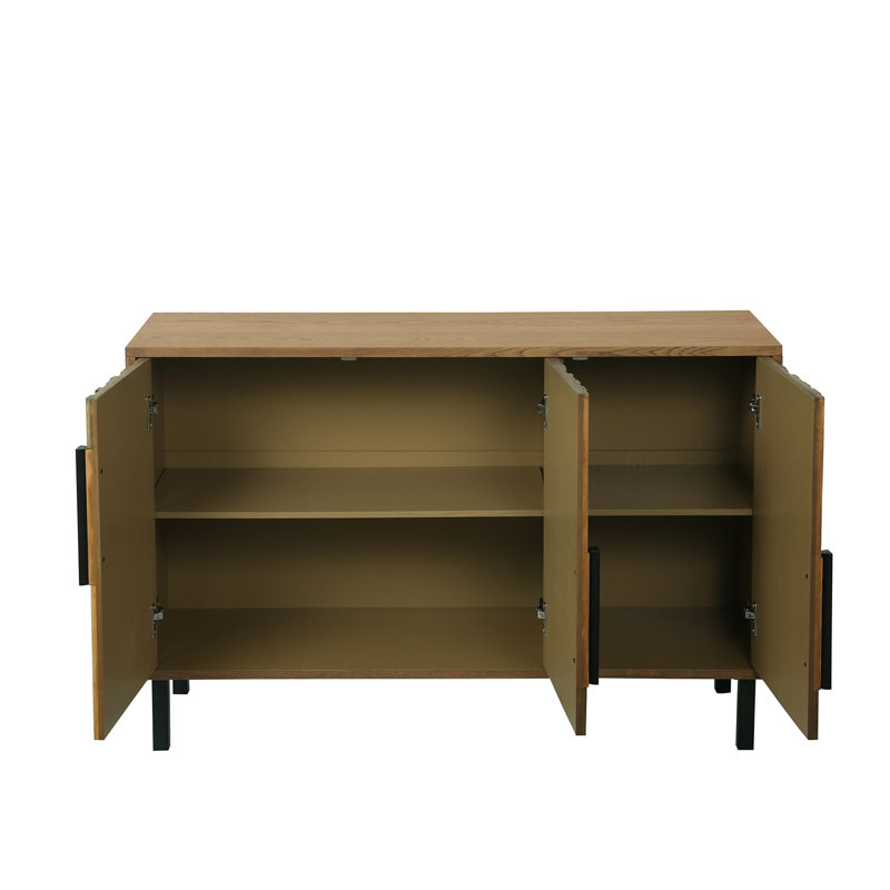 Buffet avec rangement et pieds robustes, Natural