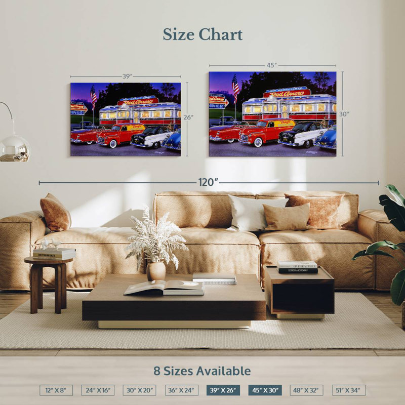 Mehar Red Arrow Diner, 26" H x 39" W