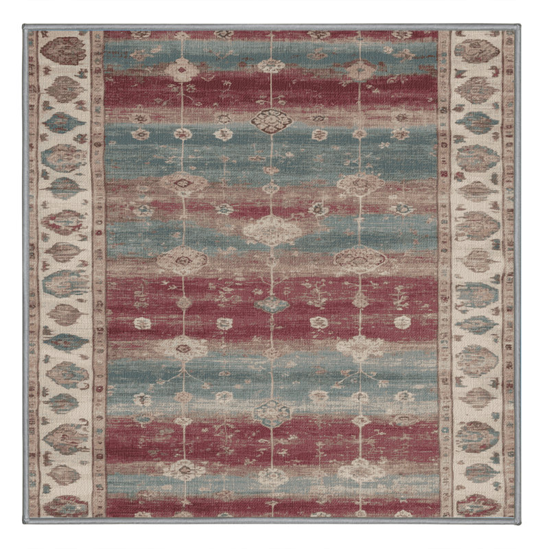 Tapis gris lavable à la machine, Carré 5 pi