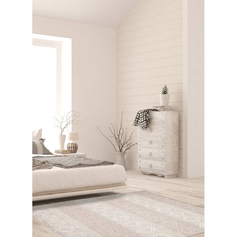 Tapis gris rectangulaire unique de 6 pi 1 po x 8 pi 8 po Brishae