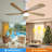 52 Inch Indoor Ceiling Fan With Dimmable Led Light 5 Solid Wood Blades Remote Control Reversible Dc Motor With Smart App Control-1853203698