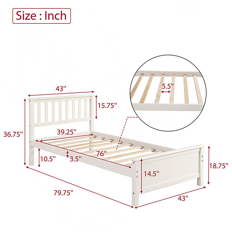 Twin Size Platform Bed With Headboard