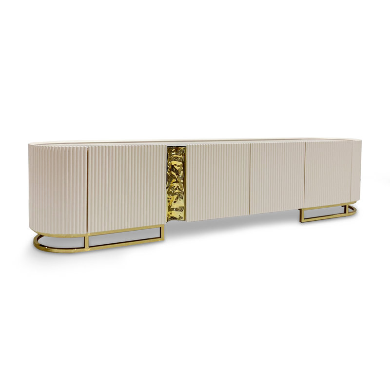 Lisbon Media Console, Matte Cream