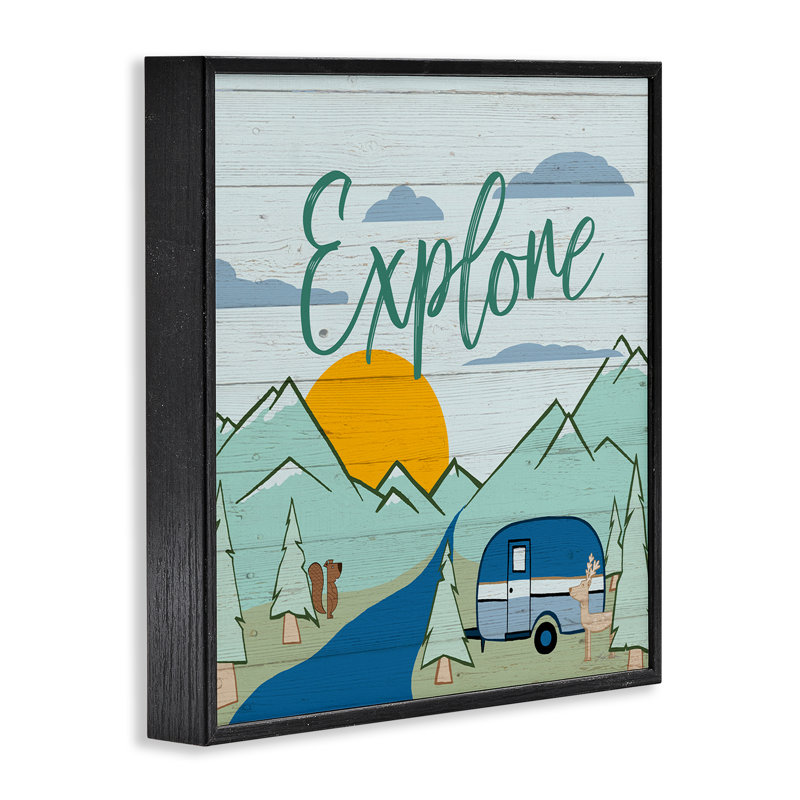 Explorez l'aventure rustique, estampe numérique par Hugo Edwins, H 24 po x l 24 po, Cadre noir
